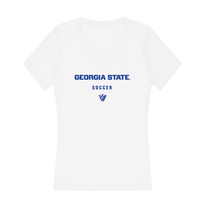 Georgia State - NCAA Men's Soccer : Yverson Monongo-Kuangu - Women's V-Neck T-Shirt-0