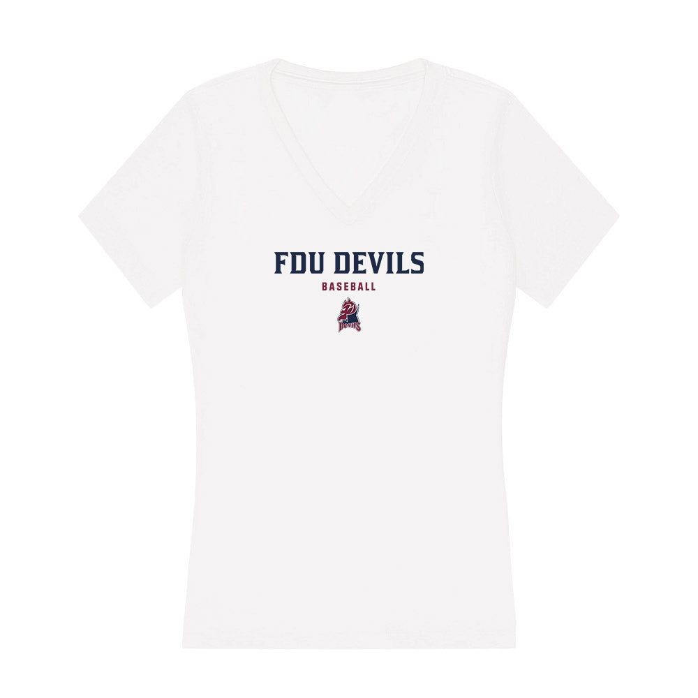 FDU Florham - NCAA Baseball : CJ Bates - Women's V-Neck T-Shirt-0