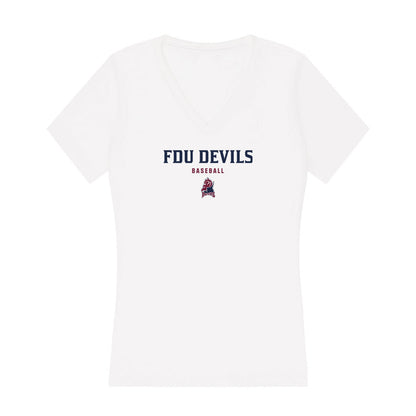 FDU Florham - NCAA Baseball : CJ Bates - Women's V-Neck T-Shirt-0