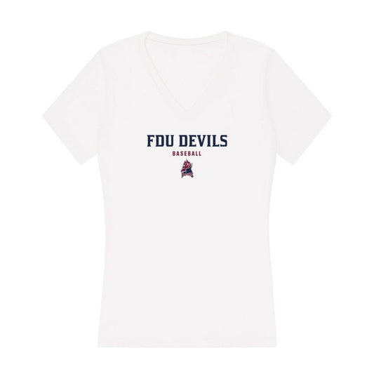 FDU Florham - NCAA Baseball : CJ Bates - Women's V-Neck T-Shirt-0