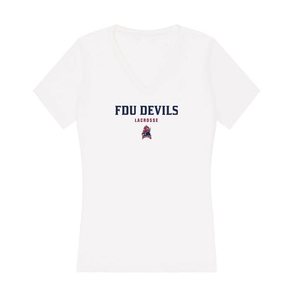 FDU Florham - NCAA Women's Lacrosse : Casey Hartnett - Women's V-Neck T-Shirt-0
