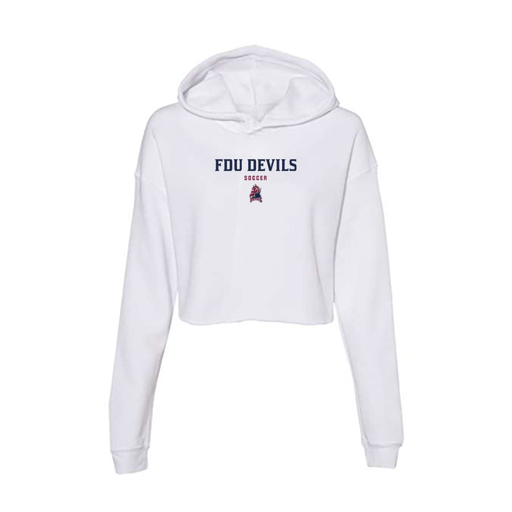 FDU Florham - NCAA Men's Soccer : Vincenzo Gancio - Women's Crop Fleece Hooded Sweatshirt-0