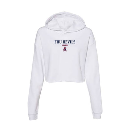FDU Florham - NCAA Men's Soccer : Vincenzo Gancio - Women's Crop Fleece Hooded Sweatshirt-0