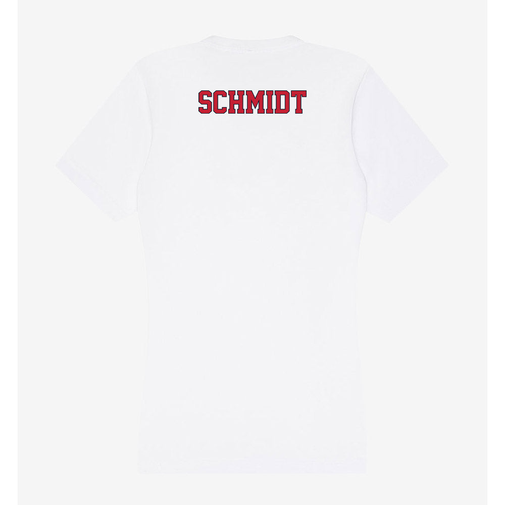 St. Johns - NCAA Cheerleading : Jordan Schmidt - Women's V-Neck T-Shirt-1