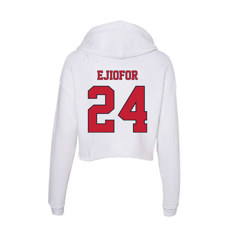 St. Johns - NCAA Men's Basketball : Zuby Ejiofor - Women's Crop Fleece Hoodie-1