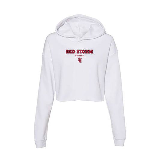 St. Johns - NCAA Softball : Jacqueline Scott - Women's Crop Fleece Hoodie-0