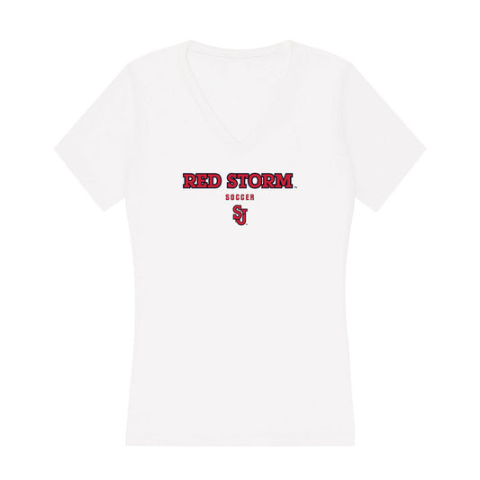 St. Johns - NCAA Women's Soccer : Carly Schuler - Women's V-Neck T-Shirt-0