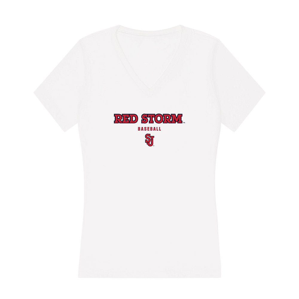 St. Johns - NCAA Baseball : Chaz Wright - Women's V-Neck T-Shirt-0