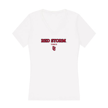St. Johns - NCAA Women's Tennis : Abi Redman - Women's V-Neck T-Shirt-0