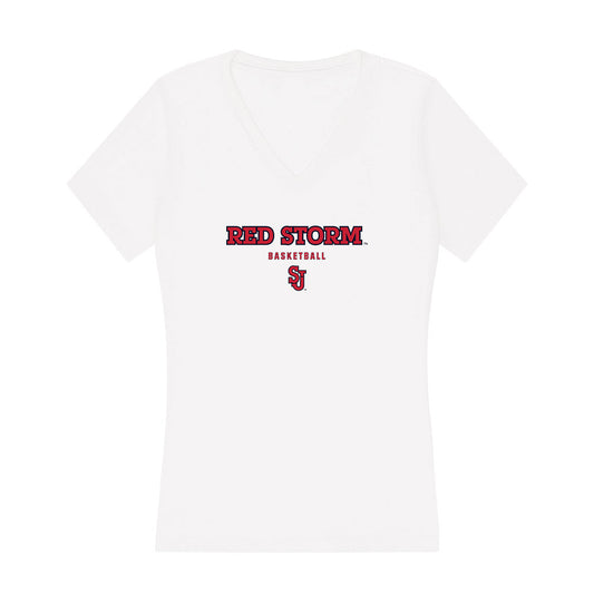St. Johns - NCAA Women's Basketball : Skye Owen - Women's V-Neck T-Shirt-0
