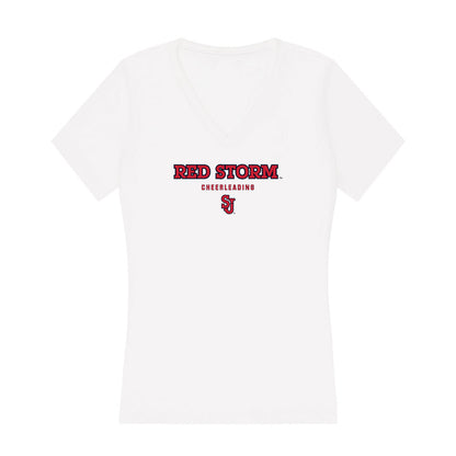 St. Johns - NCAA Cheerleading : Sierra Astaiza - Women's V-Neck T-Shirt-0
