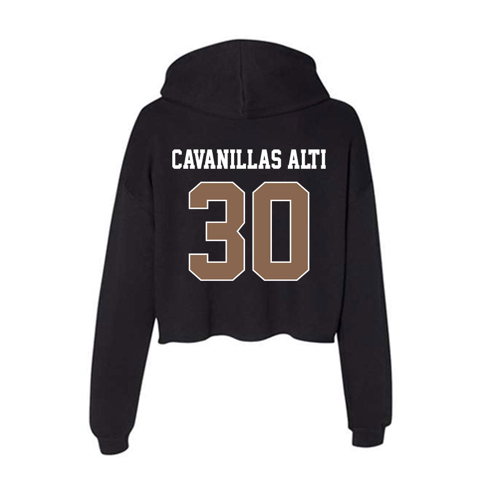 Coastal Carolina - NCAA Football : Nicolas Cavanillas Alti - Women's Crop Fleece Hooded Sweatshirt-1