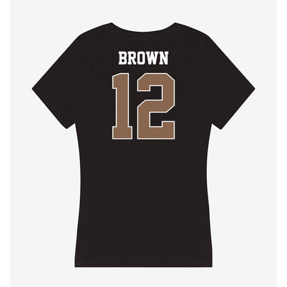 Coastal Carolina - NCAA Men's Basketball : Devin Brown - Women's V-Neck T-Shirt-1