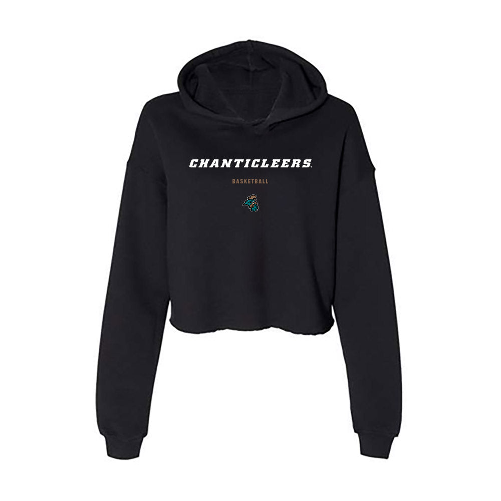 Coastal Carolina - NCAA Women's Basketball : Audrey Beyer - Women's Crop Fleece Hooded Sweatshirt-0
