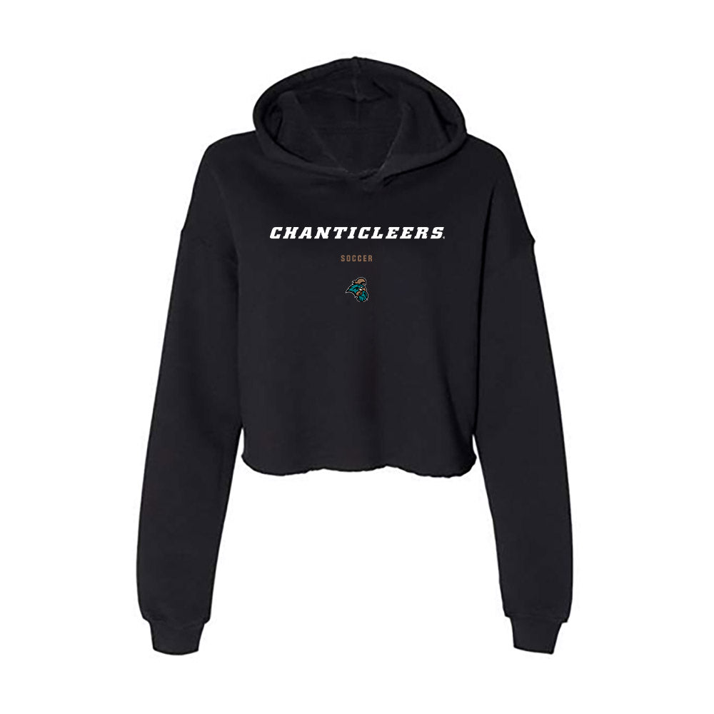 Coastal Carolina - NCAA Men's Soccer : Mateo Caride - Women's Crop Fleece Hooded Sweatshirt-0