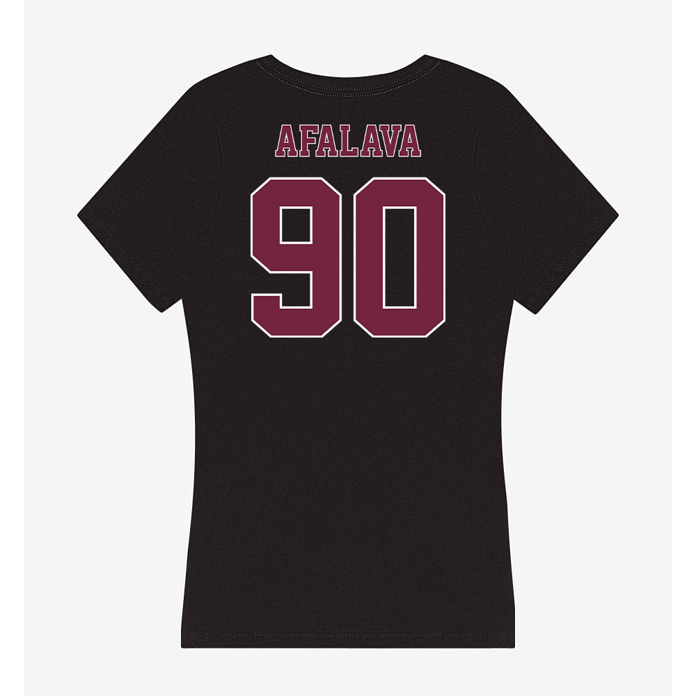 Fordham - NCAA Football : Tiumalu Afalava - Women's V-Neck T-Shirt-1