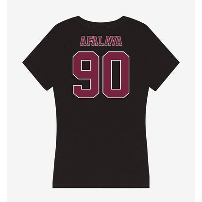 Fordham - NCAA Football : Tiumalu Afalava - Women's V-Neck T-Shirt-1