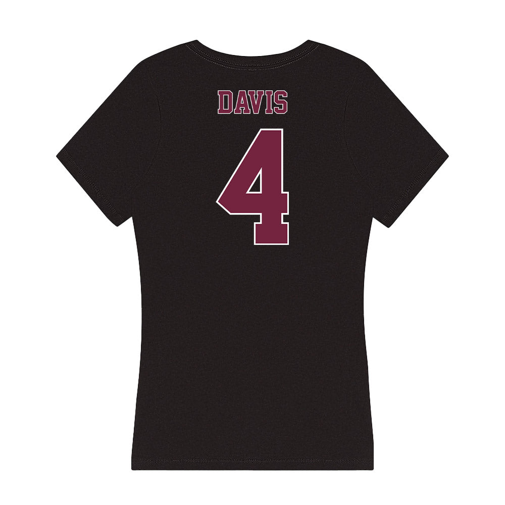 Fordham - NCAA Women's Basketball : Taya Davis - Women's V-Neck T-Shirt-1