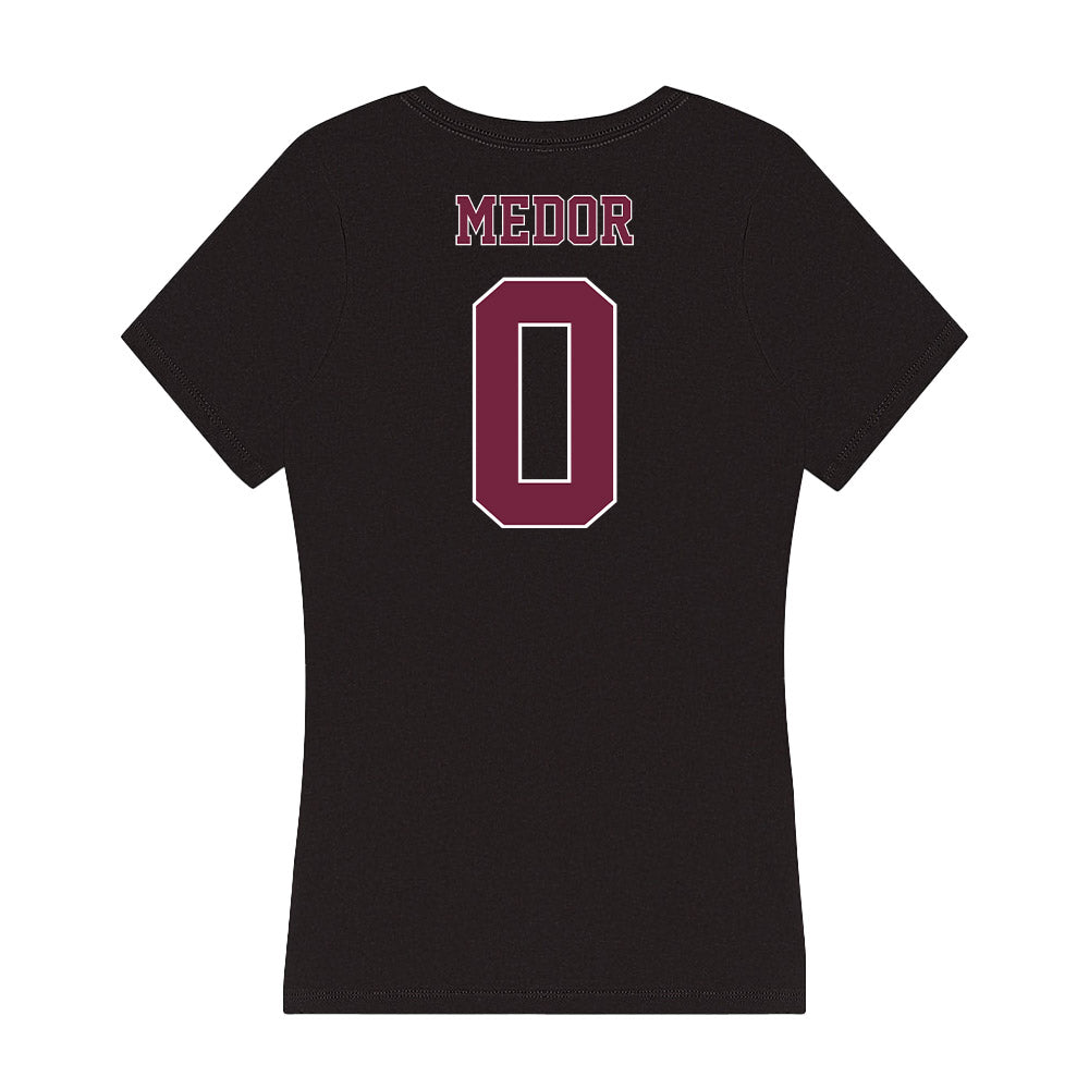 Fordham - NCAA Men's Basketball : Japhet Medor - Women's V-Neck T-Shirt-1