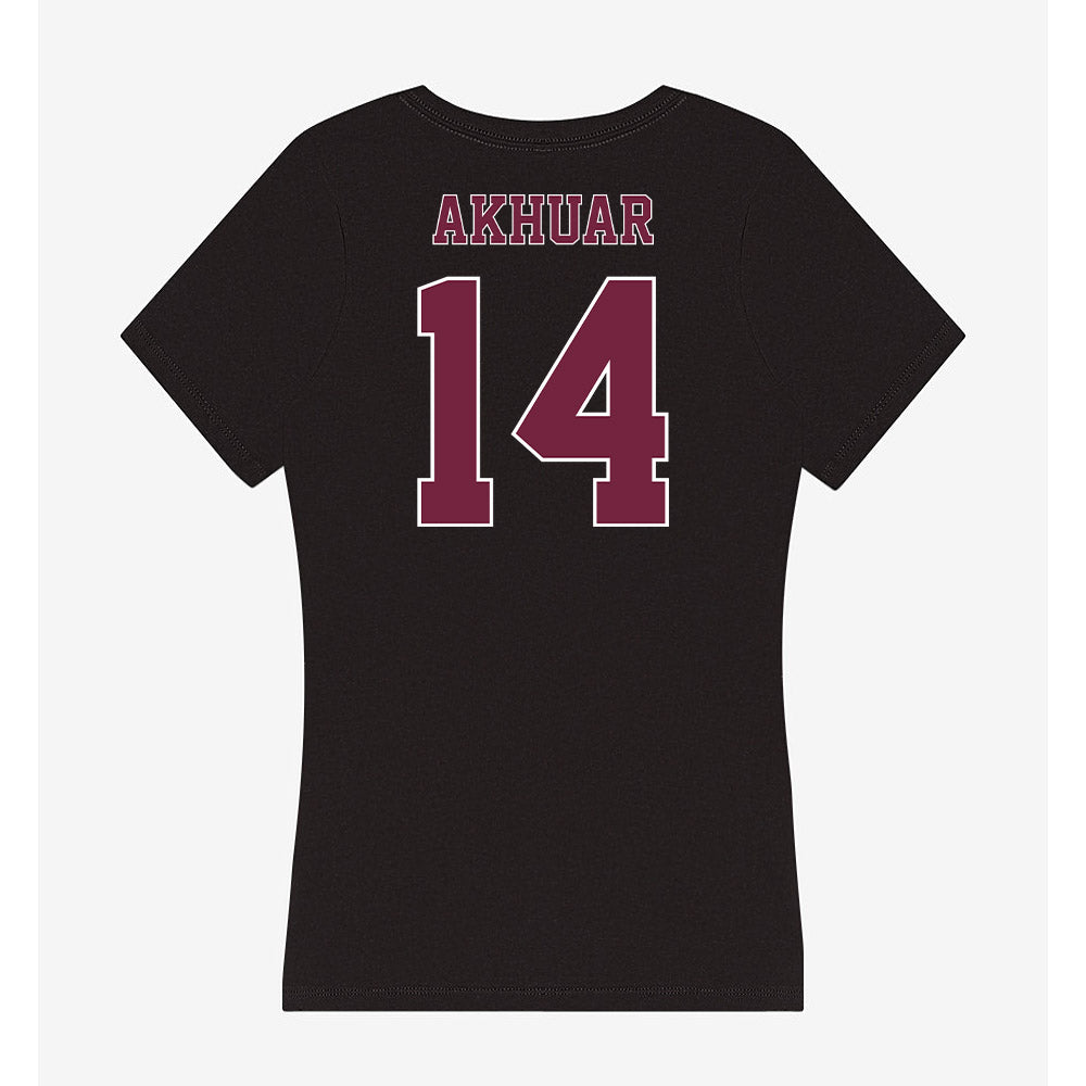 Fordham - NCAA Men's Basketball : Roor Akhuar - Women's V-Neck T-Shirt-1
