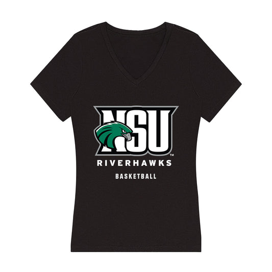 Northeastern State - NCAA Men's Basketball : Montae Collins - Women's V-Neck T-Shirt-0