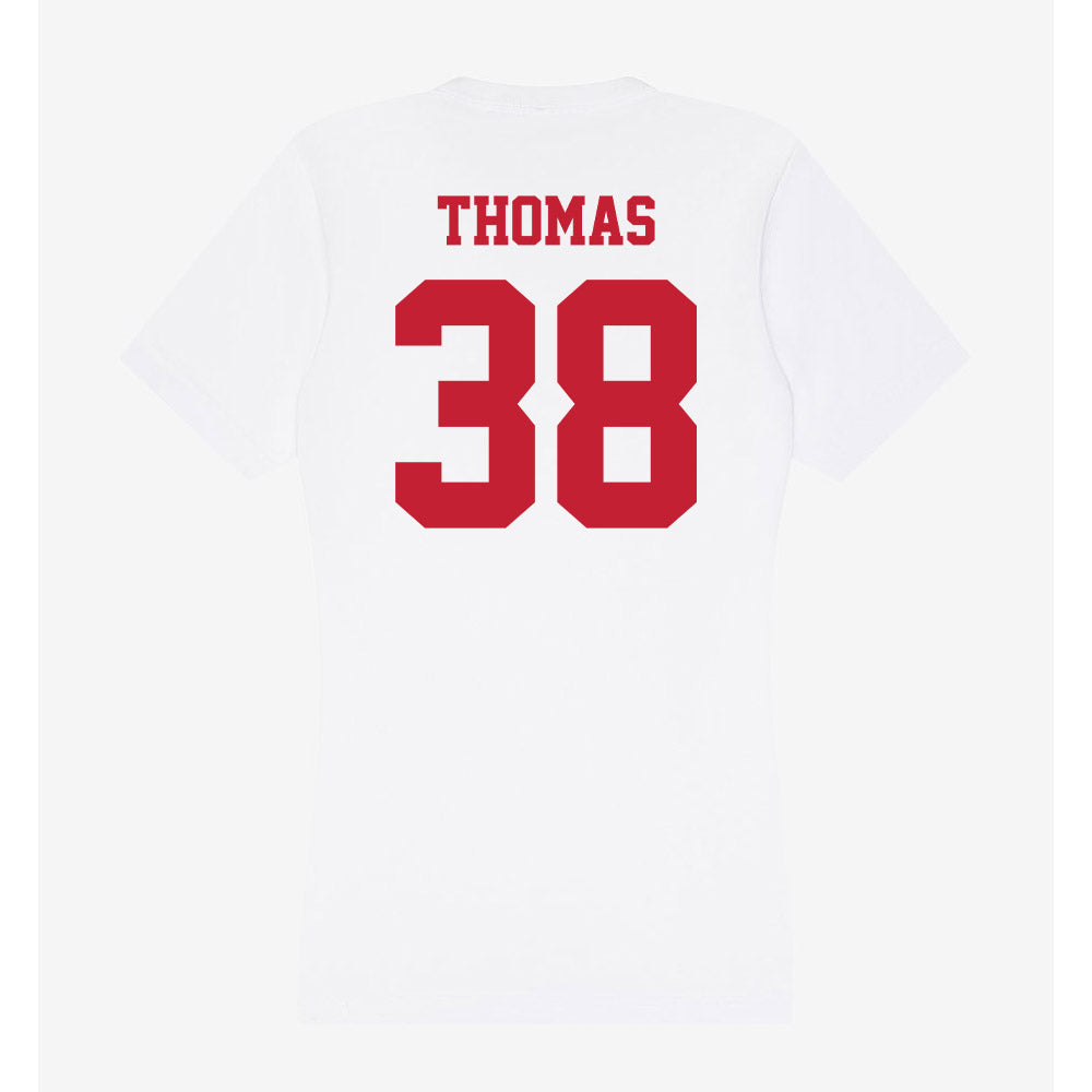 Ball State - NCAA Baseball : Kenskey Thomas - Classic Shersey Women's V-Neck T-Shirt-1