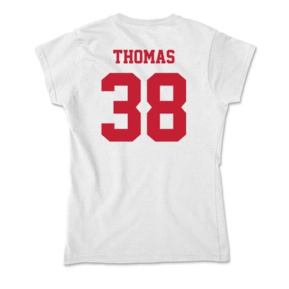 Ball State - NCAA Baseball : Kenskey Thomas - Classic Shersey Soft Style Women’s T-Shirt-1