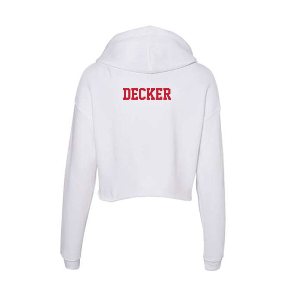 Ball State - NCAA Women's Cross Country : Emily Decker - Classic Shersey Women's Crop Fleece Hoodie-1