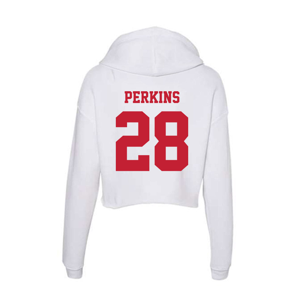 Ball State - NCAA Football : Stone Perkins - Classic Shersey Women's Crop Fleece Hoodie-1