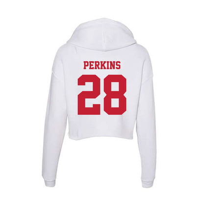 Ball State - NCAA Football : Stone Perkins - Classic Shersey Women's Crop Fleece Hoodie-1