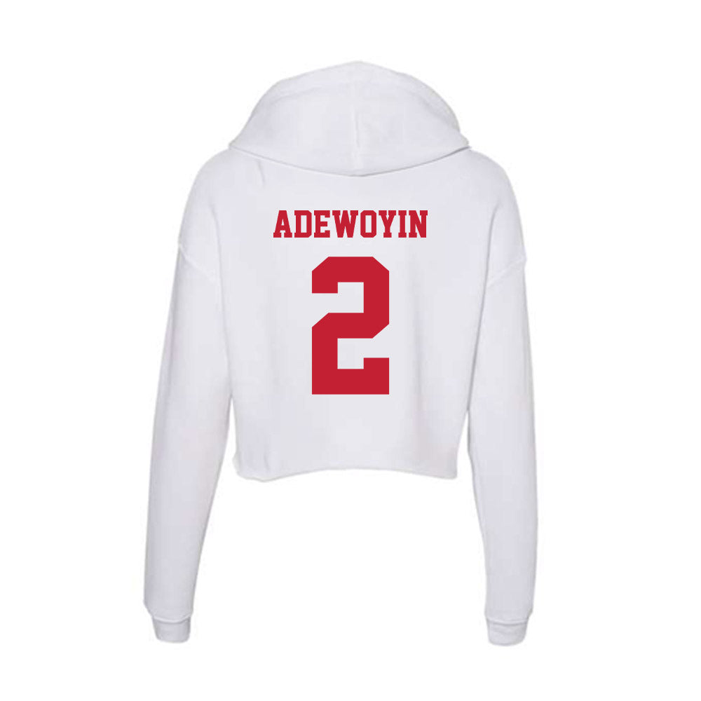 Ball State - NCAA Football : Tobi Adewoyin - Classic Shersey Women's Crop Fleece Hooded Sweatshirt-1