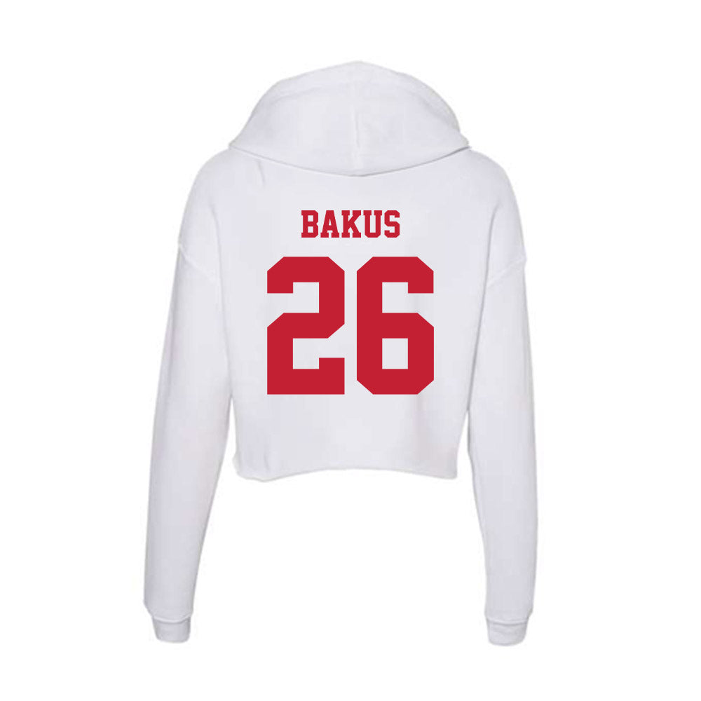 Ball State - NCAA Baseball : Jack Bakus - Classic Shersey Women's Crop Fleece Hoodie-1