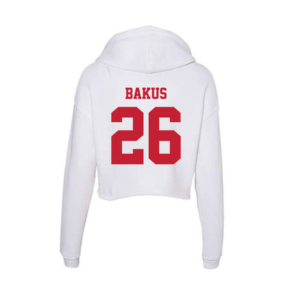 Ball State - NCAA Baseball : Jack Bakus - Classic Shersey Women's Crop Fleece Hoodie-1