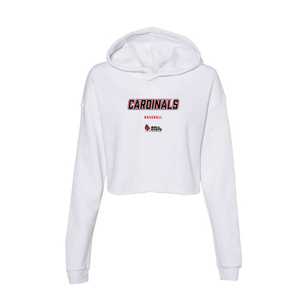 Ball State - NCAA Baseball : Brayden Huebner - Classic Shersey Women's Crop Fleece Hoodie-0