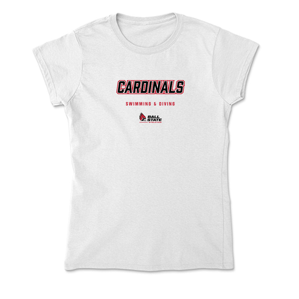 Ball State - NCAA Men's Swimming & Diving : Ryan Farmer - Classic Shersey Soft Style Women’s T-Shirt-0