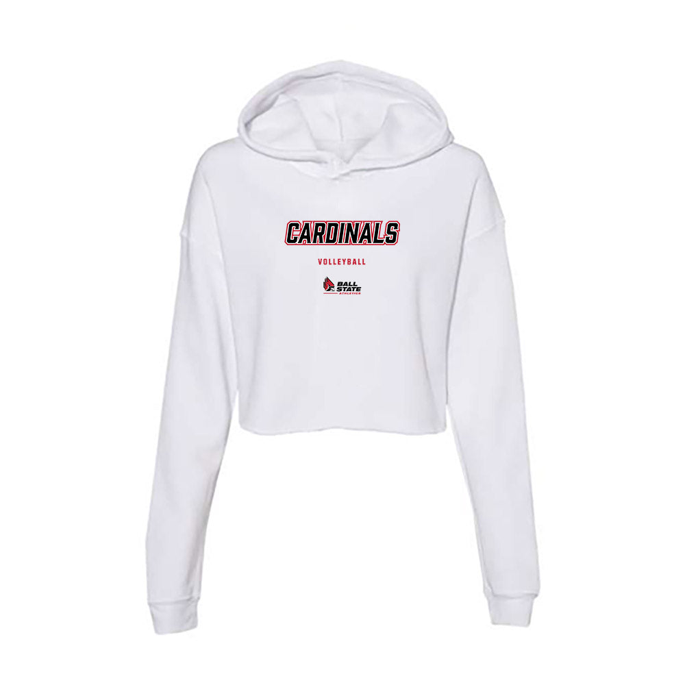 Ball State - NCAA Men's Volleyball : Nicholas Everett - Classic Shersey Women's Crop Fleece Hoodie-0