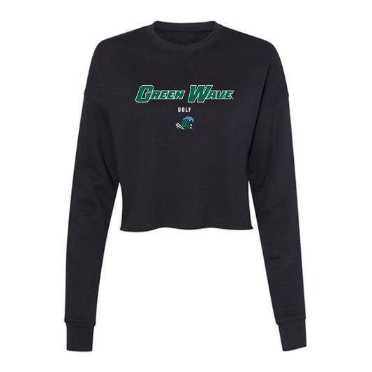 Tulane - NCAA Women's Golf : Sophia Macias - Women's Cropped Crew Fleece-0