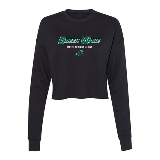 Tulane - NCAA Women's Swimming & Diving : Sydney Mullin - Women's Cropped Crew Fleece-0