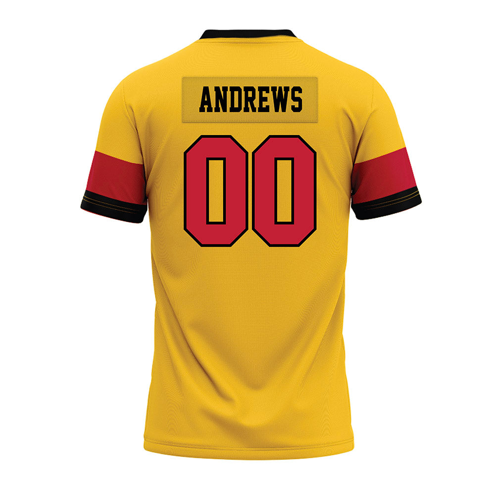Ferris State - NCAA Football : Logan Andrews - 2024 Yellow Premium Football Jersey-1