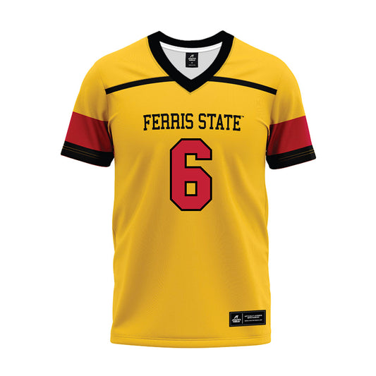 Ferris State - NCAA Football : James Gilbert - 2024 Yellow Premium Football Jersey-0