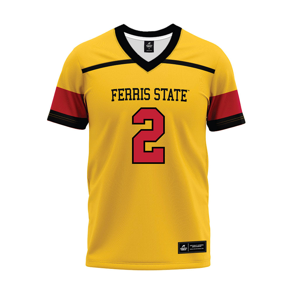Ferris State - NCAA Football : Derek Lesko - 2024 Yellow Premium Football Jersey-0