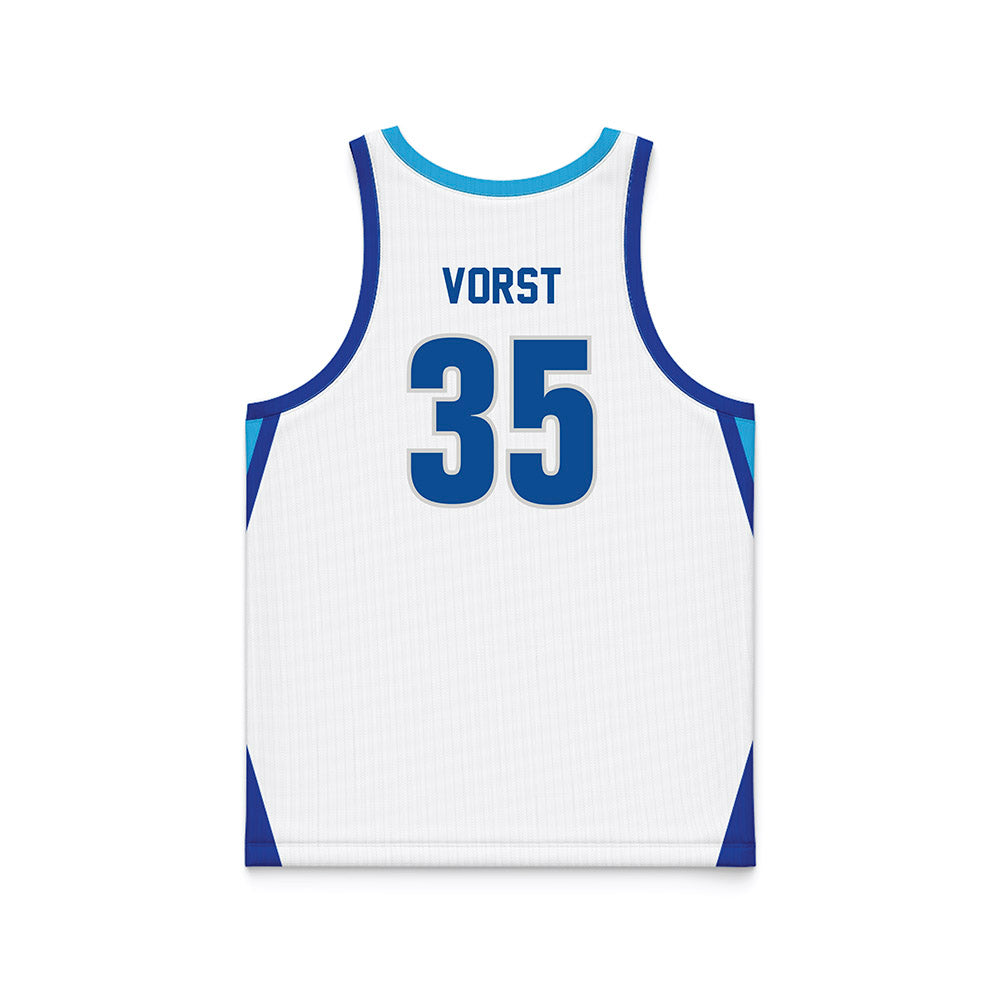 Indiana State - NCAA Men's Basketball : Derek Vorst - White Basketball Jersey-1