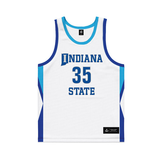 Indiana State - NCAA Men's Basketball : Jackson Cooper - White Basketball Jersey-0