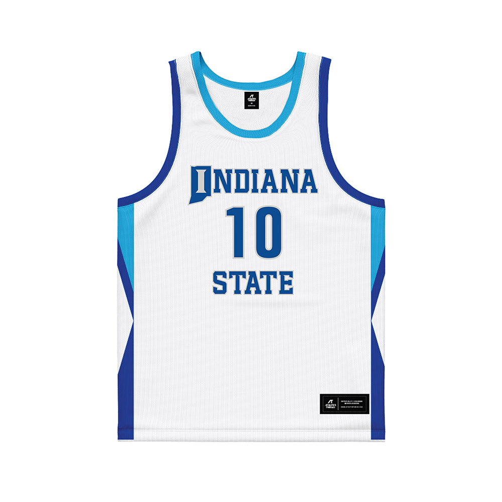 Indiana State - NCAA Men's Basketball : Enel St.bernard - White Basketball Jersey-0