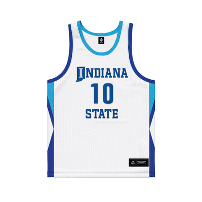 Indiana State - NCAA Men's Basketball : Enel St.bernard - White Basketball Jersey-0