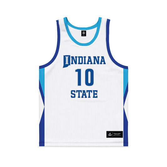 Indiana State - NCAA Men's Basketball : Enel St.bernard - White Basketball Jersey-0