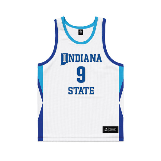 Indiana State - NCAA Men's Basketball : Duce Paschal - White Basketball Jersey-0
