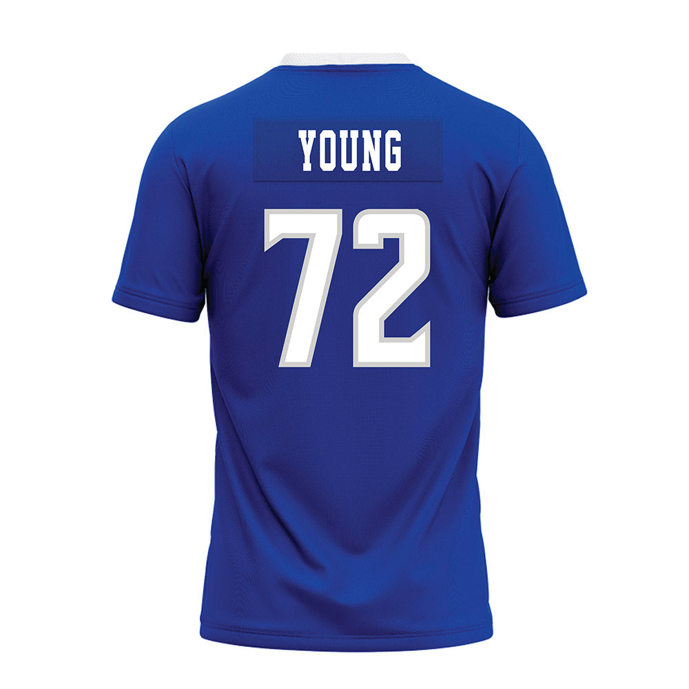 Indiana State - NCAA Football : Julian Young - Royal Blue Premium Football Jersey-1