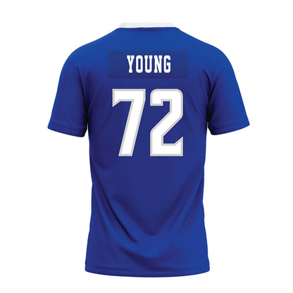 Indiana State - NCAA Football : Julian Young - Royal Blue Premium Football Jersey-1