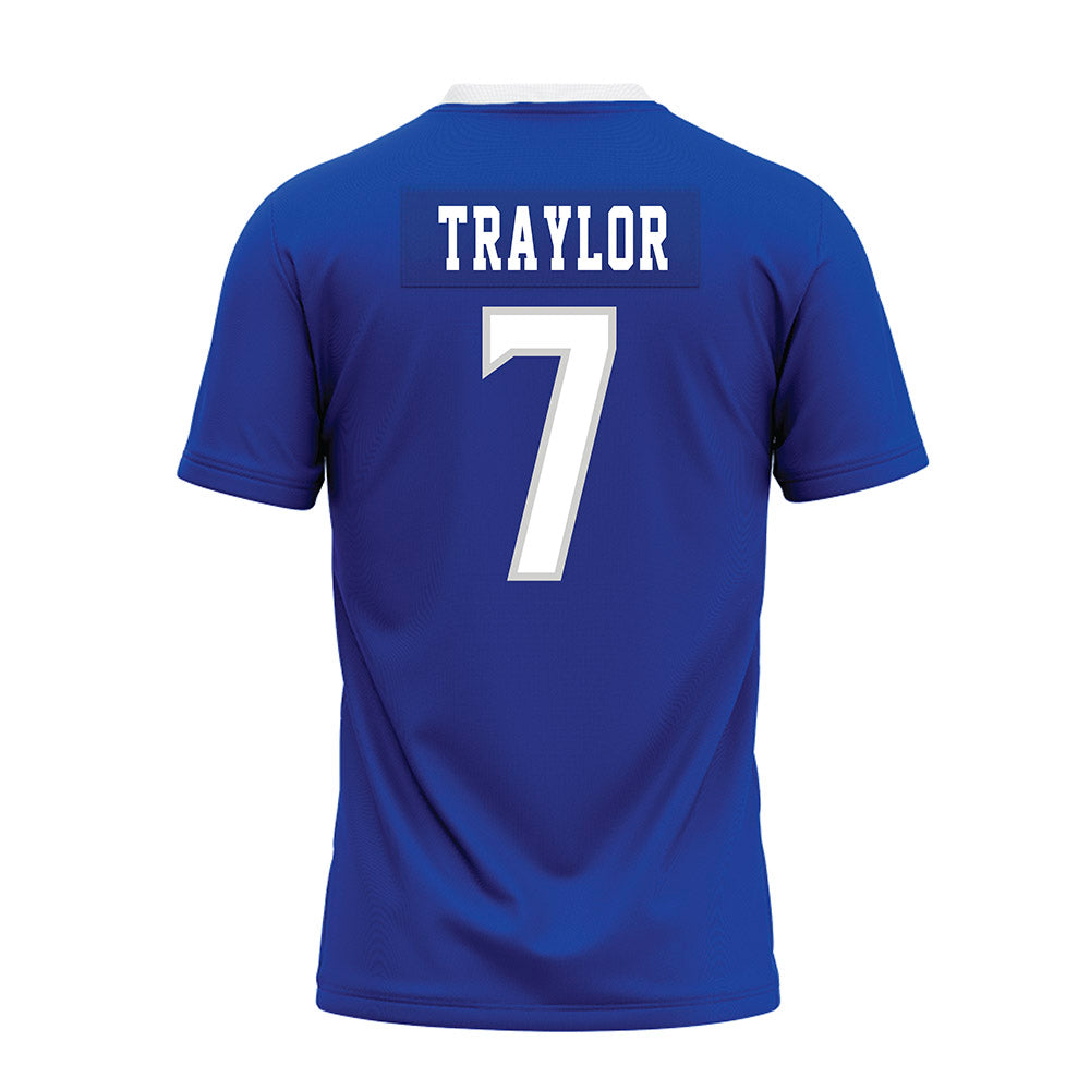 Indiana State - NCAA Football : Britten Traylor - Royal Blue Premium Football Jersey-1